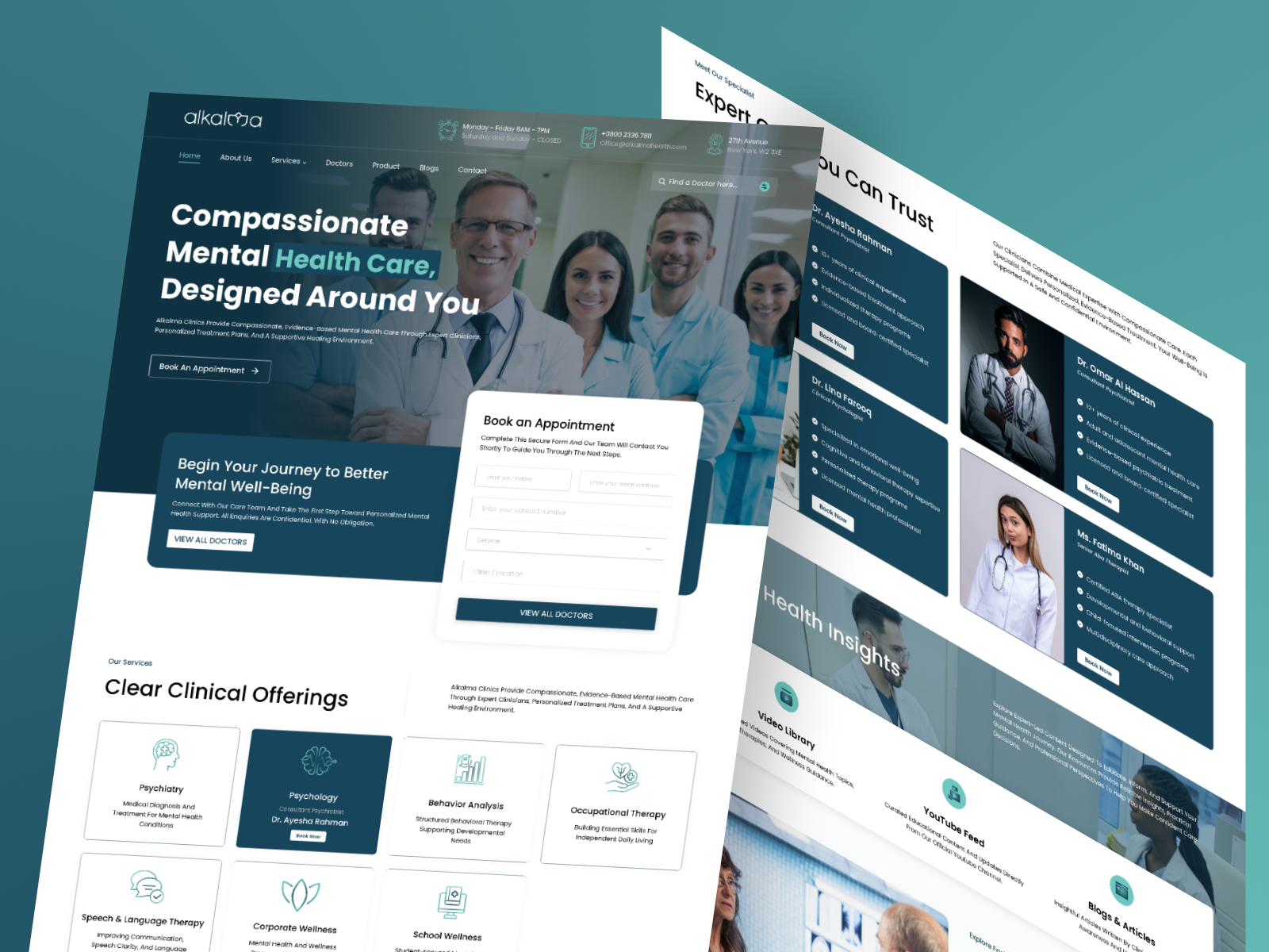 Alkalma Clinic — Mental Health Care Website UI project preview